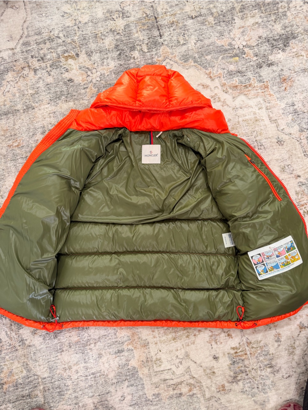 Moncler Maya Orange Puffer Jacket - Picture 7 of 14